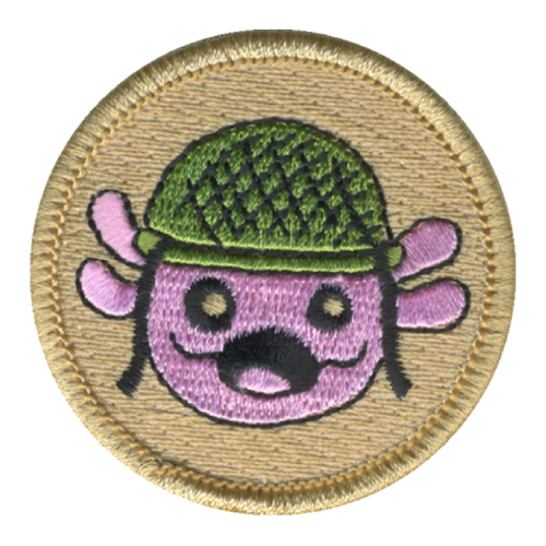 Axolotl Army Patch - embroidered 2 inch round