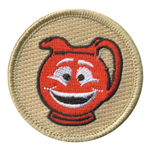 Happy Red Punch Patch - embroidered 2 inch round