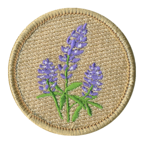 Bluebonnet Flowers Patch - embroidered 2 inch round
