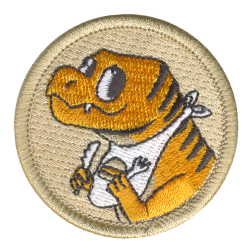 Dining Dinosaur Patch - embroidered 2 inch round