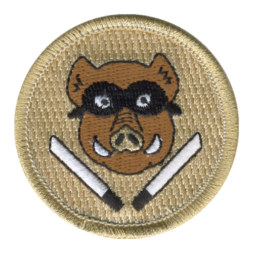 Boars with Swords Patch - embroidered 2 inch round