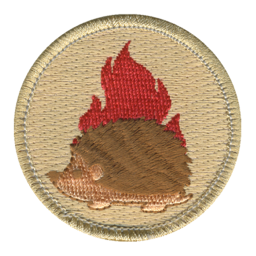 Fiery Hedgehog Patch - embroidered 2 inch round