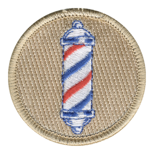 Barber Pole Patch - embroidered 2 inch round