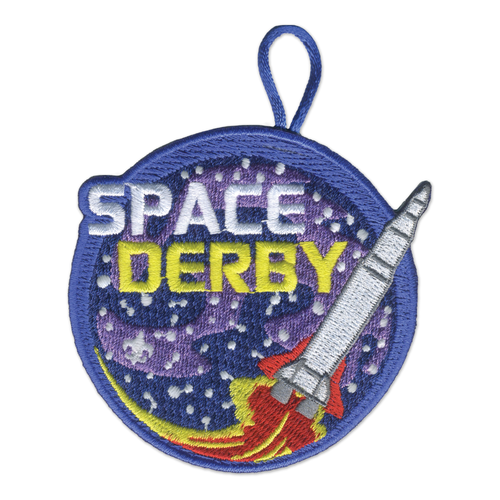 Space Derby Activity Patch Outer Space Design and bsa fleur de lis
