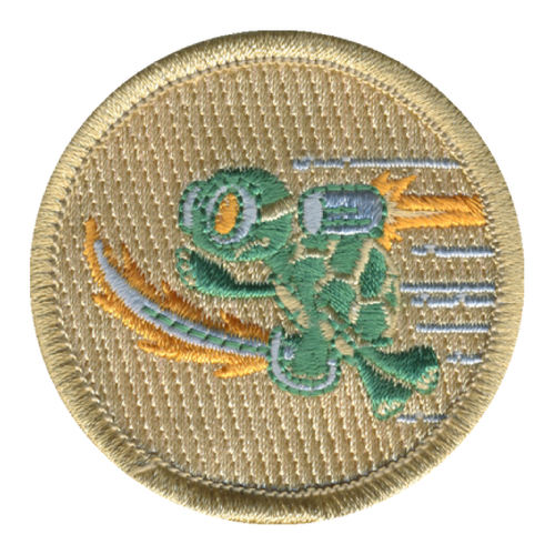 Turtlerocket Patch - embroidered 2 inch round