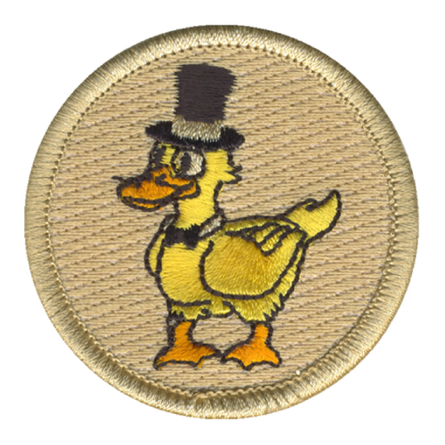 Top Hat Duck Patch - embroidered 2 inch round