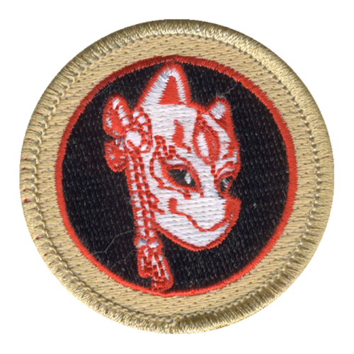 Kitsune Ghost Patch - embroidered 2 inch round