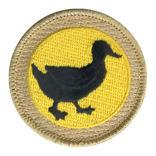 Duck Silhouette Patch - embroidered 2 inch round