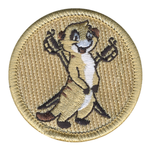 Meerkat with Swords Patch - embroidered 2 inch round