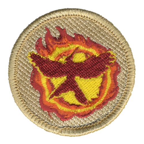 Ferocious Fire Jay Patch - embroidered 2 inch round