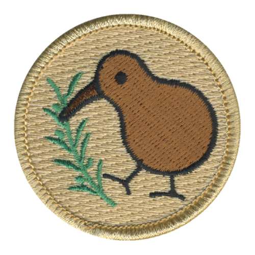 Kiwi Bird with Olive Branch Patrol Patch - embroidered 2 in round