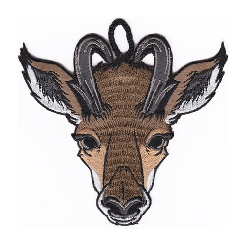Patch of Wood Badge Antelope Critter Head with loop