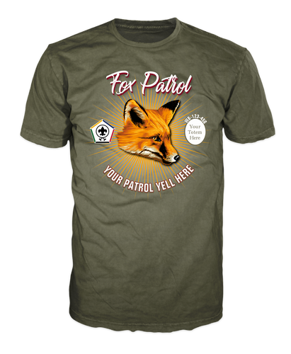 Wood Badge Shirt with Wood Badge Fox Critter and Wood Badge Logo