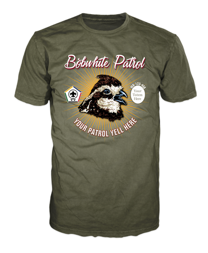 Wood Badge Shirt with Wood Badge Bobwhite Critter and Wood Badge Logo