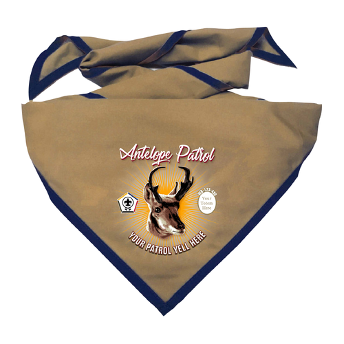 Wood Badge Neckerchief with Wood Badge Antelope with Wood Badge Logo