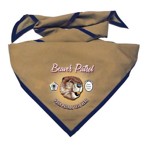 Wood Badge Neckerchief with Wood Badge Beaver and Wood Badge Logo