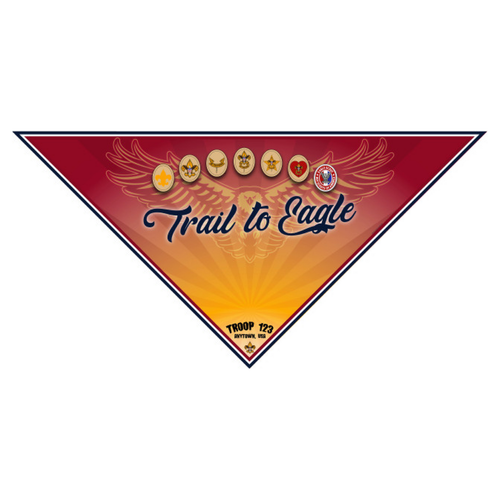 Trail to Eagle Customizable Sublimated Troop Neckerchief Scouting America