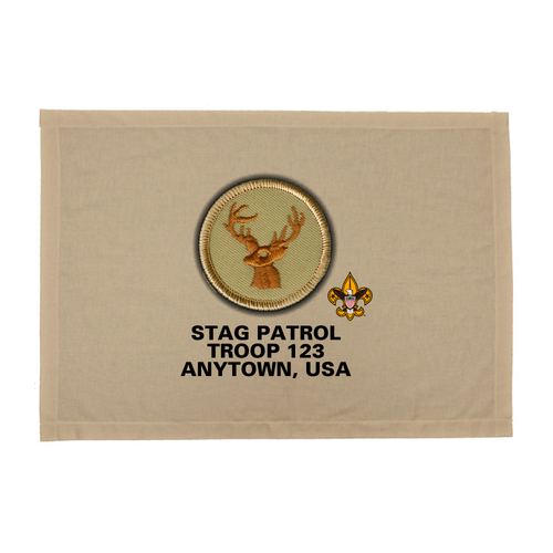 Troop Patrol Flag with Stag Patrol and Scouting America logo