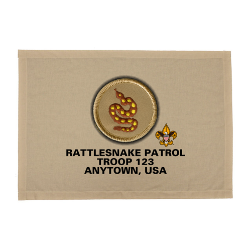 BSA Troop Patrol Patch Flag with Rattlesnake Patrol Patch