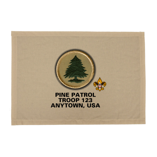 Scouts BSA Patrol Patch Flag with Pine Tree Patrol Patch