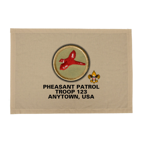 Troop Patrol Flag with Pheasant Patrol and Scouting America logo