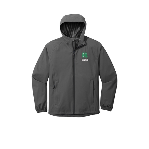 Hooded Jacket with Embroidered 4-H Logo - Graphite