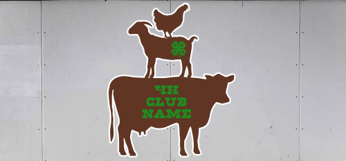 4-H Trailer Graphic  - Animals Stacked Brown