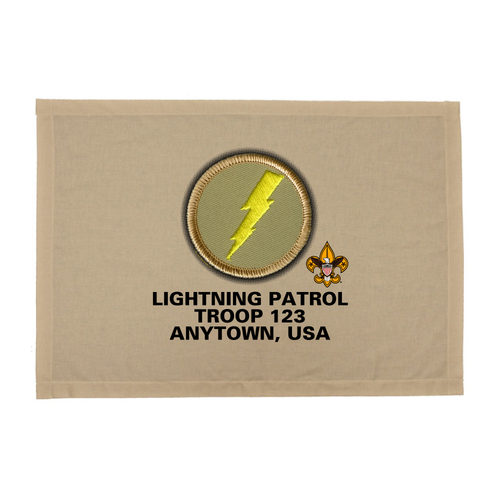 BSA Troop Patrol Patch Flag with Lightning Patrol Patch