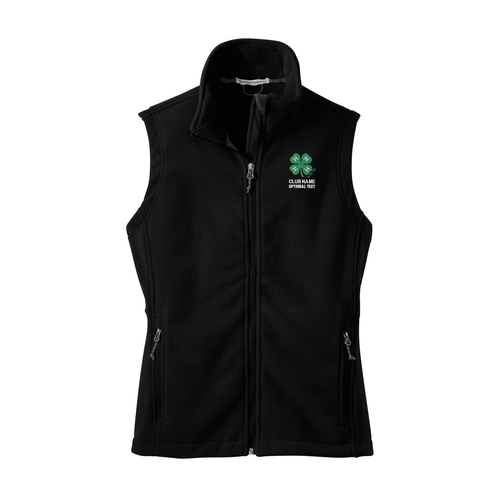 Port Authority® Ladies’ Fleece Vest with Embroidered 4-H Logo - Black