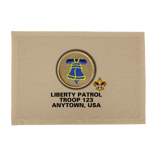 BSA Troop Patrol Patch Flag with Liberty Patrol Patch