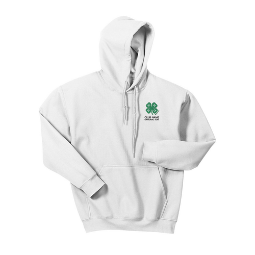 Hooded Sweatshirt with Embroidered 4-H Logo - White