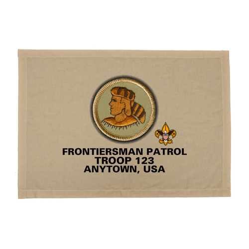 BSA Troop Patrol Patch Flag with Frontiersman Patrol Patch