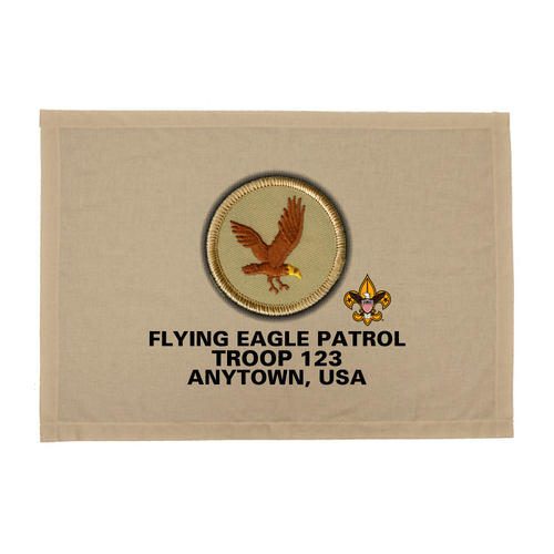 BSA Troop Patrol Patch Flag with Flying Eagle Patrol Patch