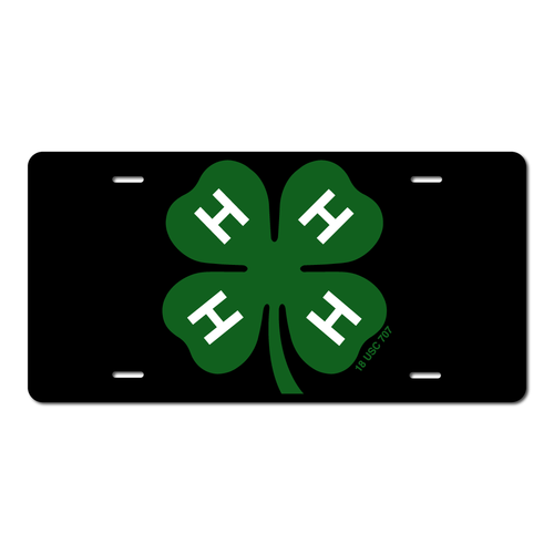 4-H License Plate - Black