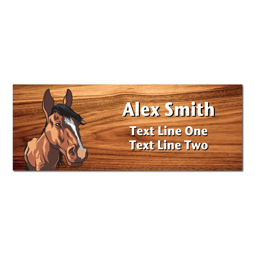 4-H Name Tag - Horse (Cherry Wood)