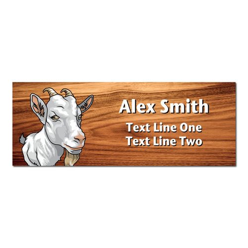 4-H Name Tag -  Billy Goat (Cherry Wood)