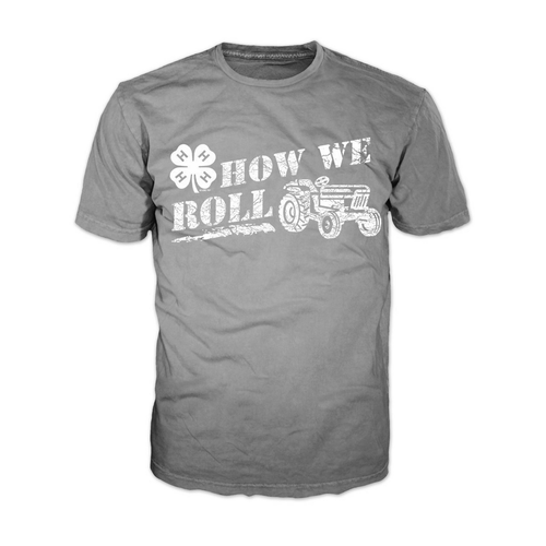 4-H Graphic Tee - How We Roll Tractor - Sport Grey