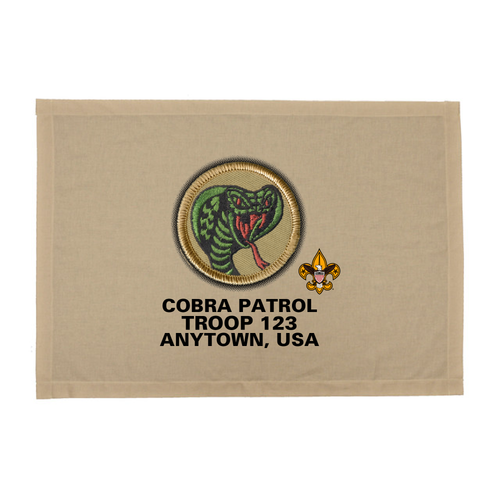 BSA Troop Patrol Patch Flag with Cobra Patrol Patch