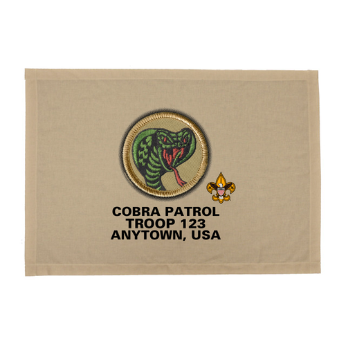 Troop Patrol Flag with Cobra Patrol and Scouting America logo