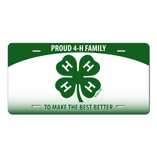 4-H License Plate - Proud 4-H Family