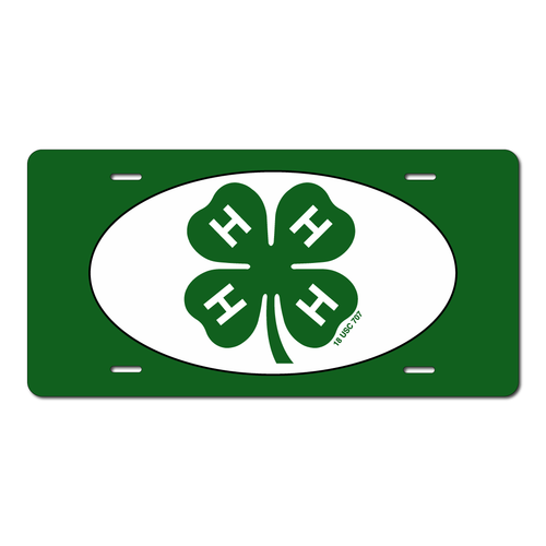 4-H License Plate - White Green Circle