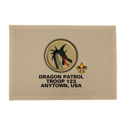 Troop Patrol Flag with Dragon Patrol and Scouting America logo