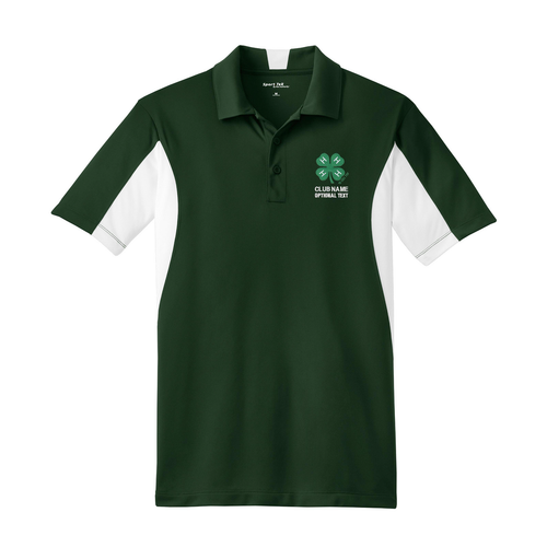 Sport-Tek® Side Blocked Micropique Polo with Embroidered 4-H Logo - Dark Green