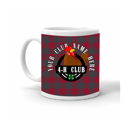 4-H Mug Chicken Plaid  - Left Side