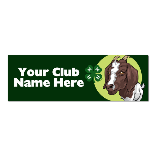 Goat with Club Name 4-H Bumper Sticker
