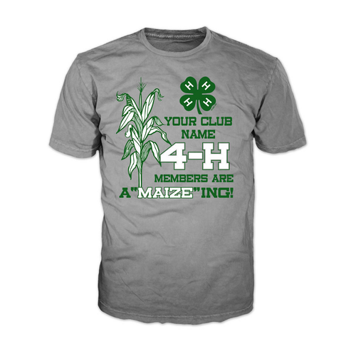 4-H Club Graphic Tee - A"maize"ing - Sport Grey