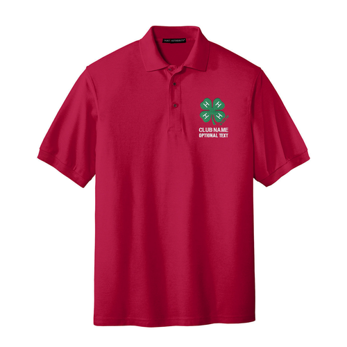 4-H Logo Embroidered Men’s Polo - Red