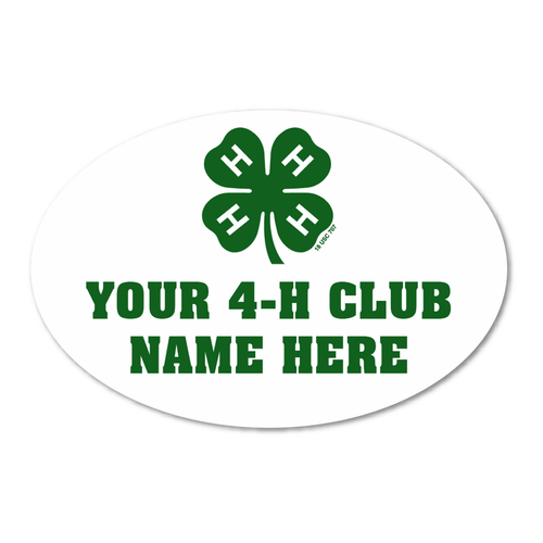 4-H Sticker Clover with Club Name – SP7624