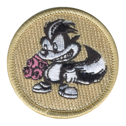 Skunk and Roses Patrol Patch - embroidered 2 in round