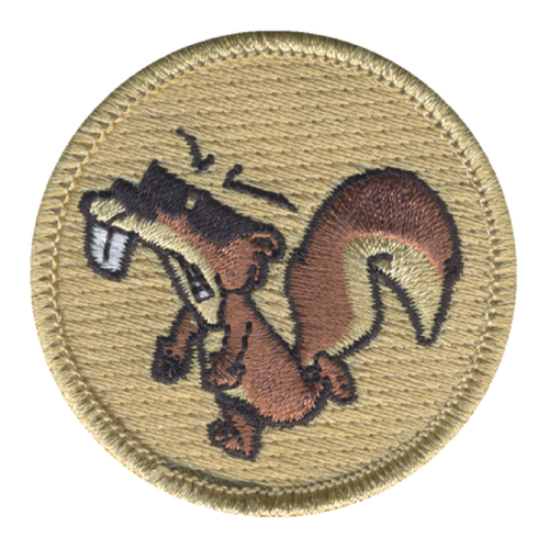 Shady Squirrel Patrol Patch - embroidered 2 in round